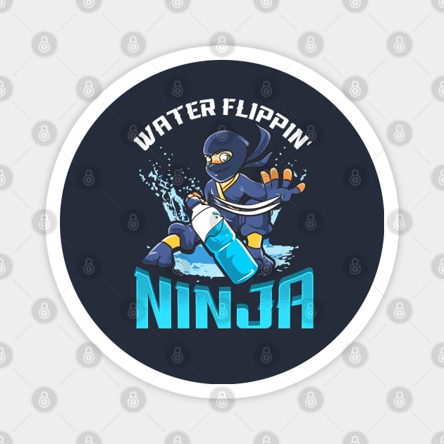Water Flippin' Bottle Ninja Funny Humor Game Magnet by E